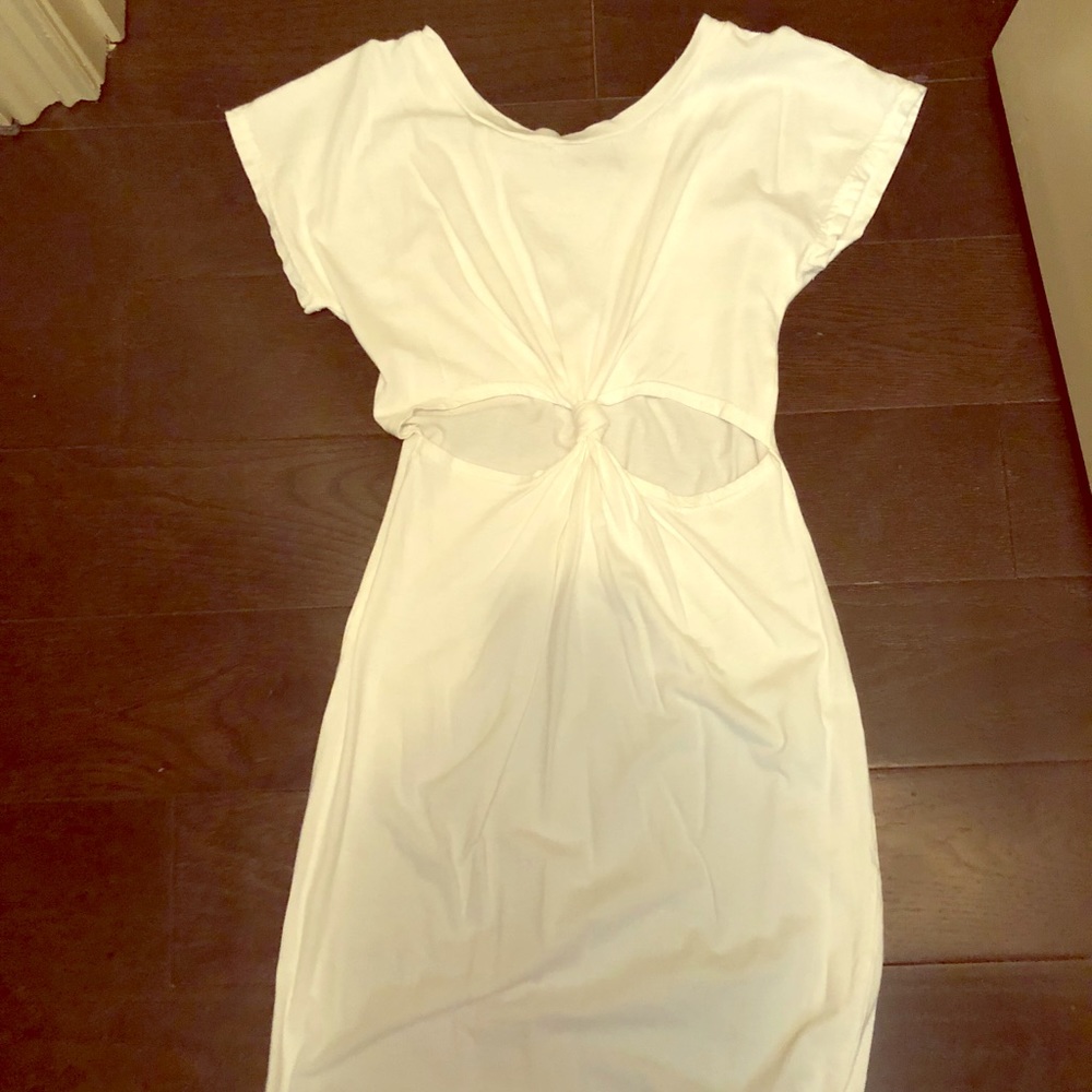 White cutout T-shirt dress